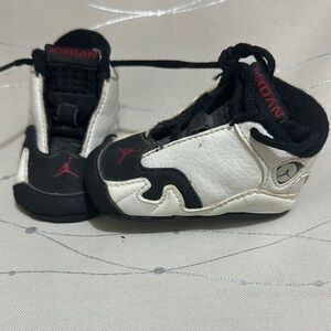 Jordan Black and White High-Top Sneakers with Distinctive Design